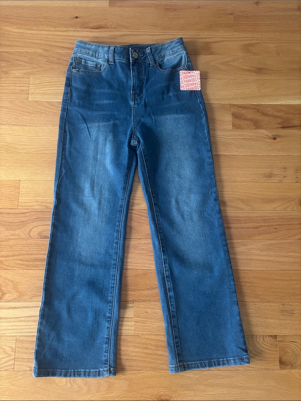 Girls Medium Wash Wide Leg Jeans